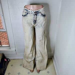 Women's Vintage Washed Wide Leg Jeans 2